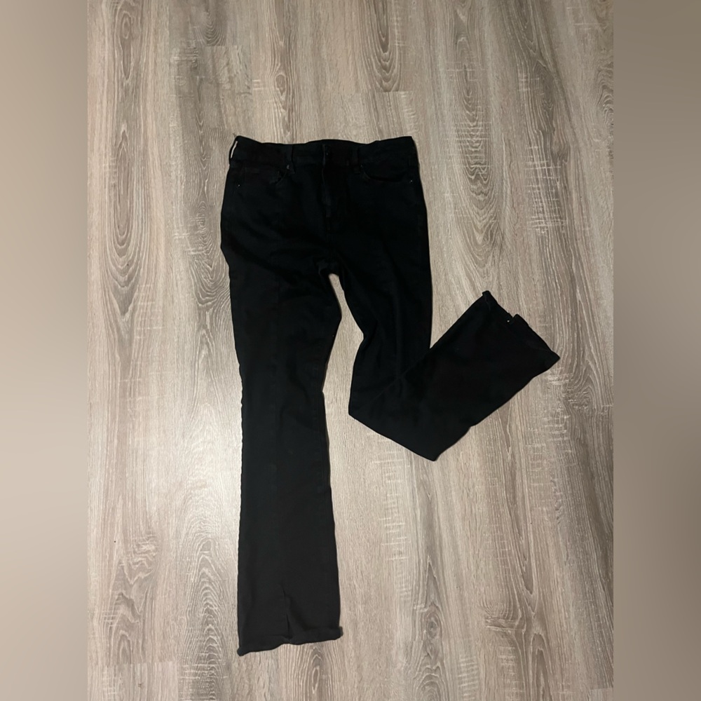 American Eagle Black High Rise Skinny Kick Jean Size 14 Long